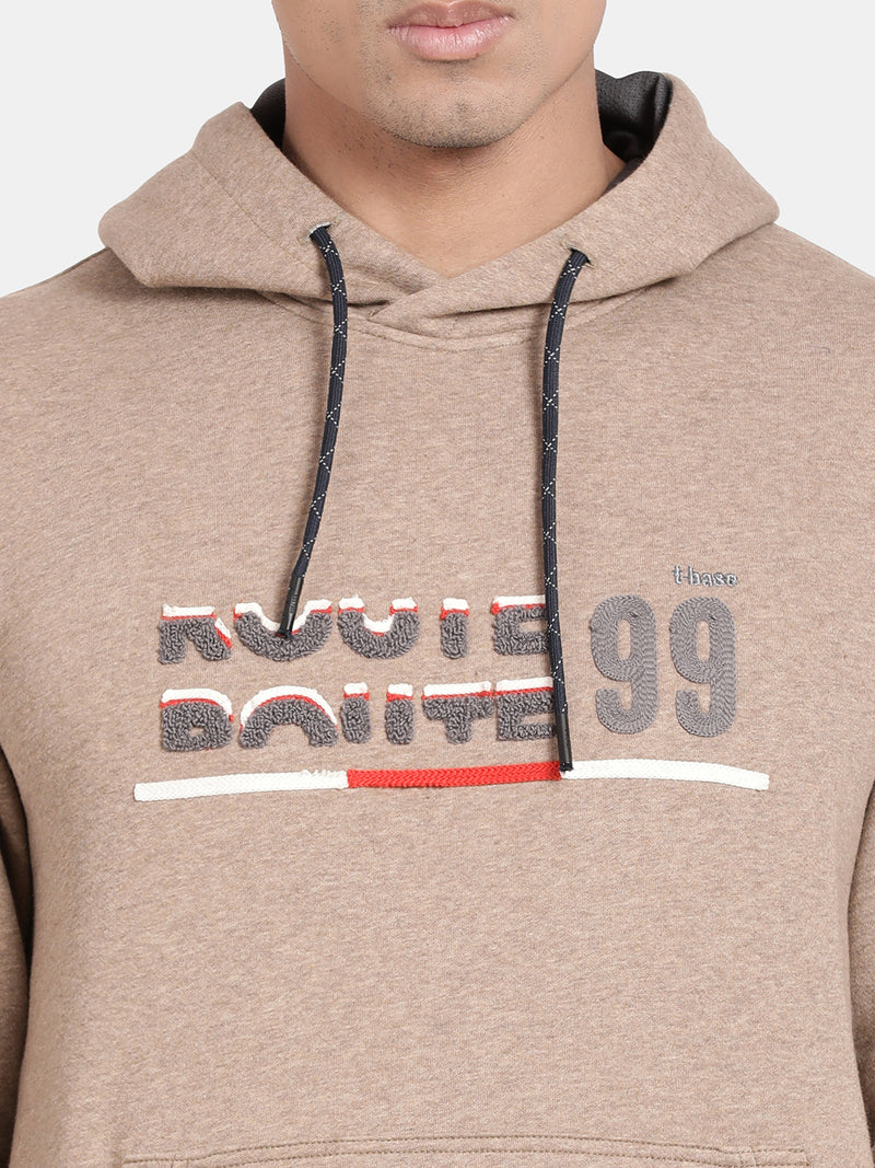 T-Base Typography Printed Hooded Pullover