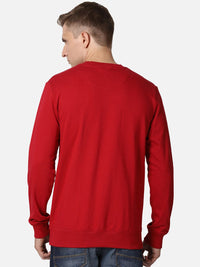 T-Base Men Red Solid Sweatshirt