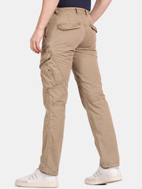 T-Base Men Regular Fit Mid-Rise Cotton Cargos Trousers