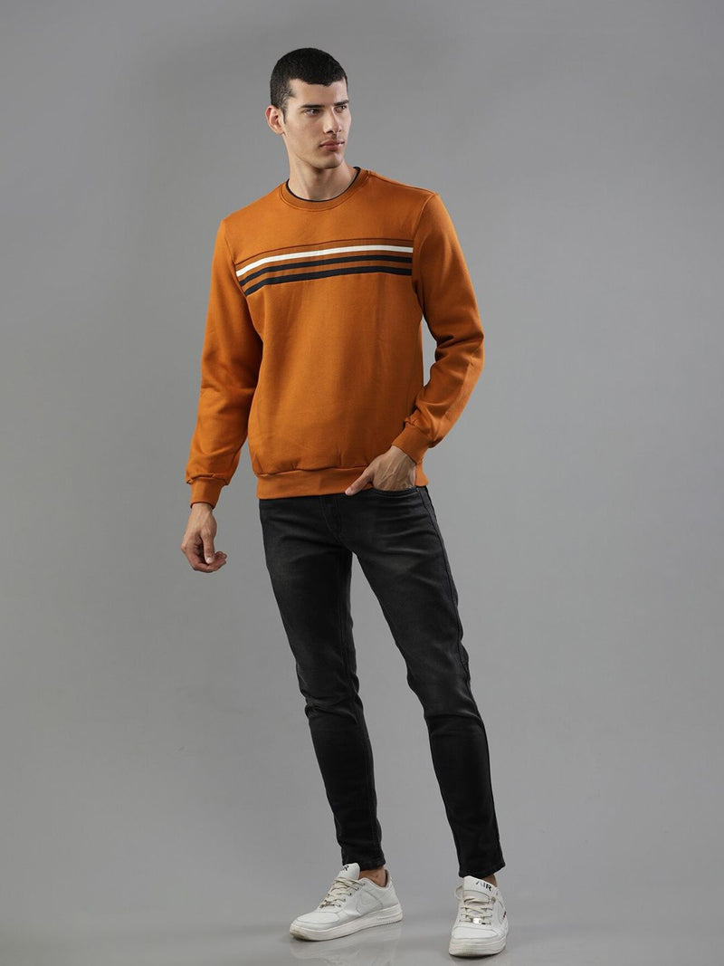 T-Base Striped Round Neck Sweatshirt