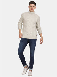 T-Base Turtle Neck Long Sleeves Cable Knit Pullover