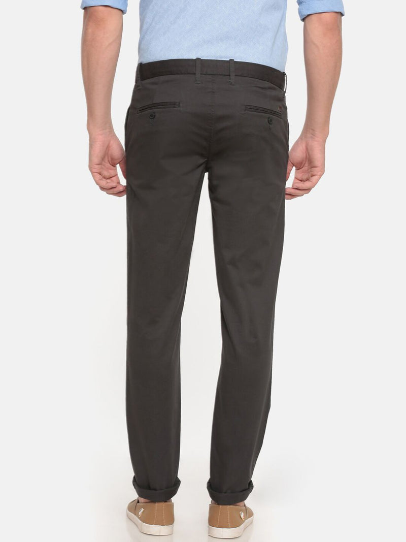 T-Base Men Charcoal Easy Wash Trousers