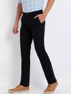 T-Base Men Black Easy Wash Trousers