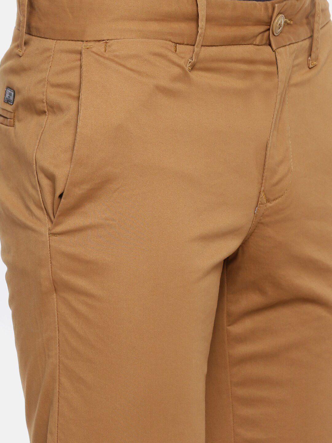 T-Base Men Brown Easy Wash Chinos Trousers