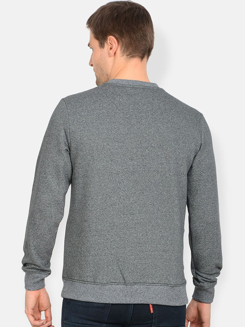 T-Base Men Grey Printed Sweatshirt