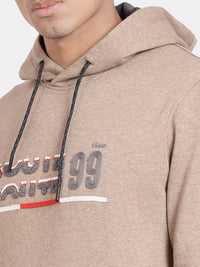 T-Base Typography Printed Hooded Pullover