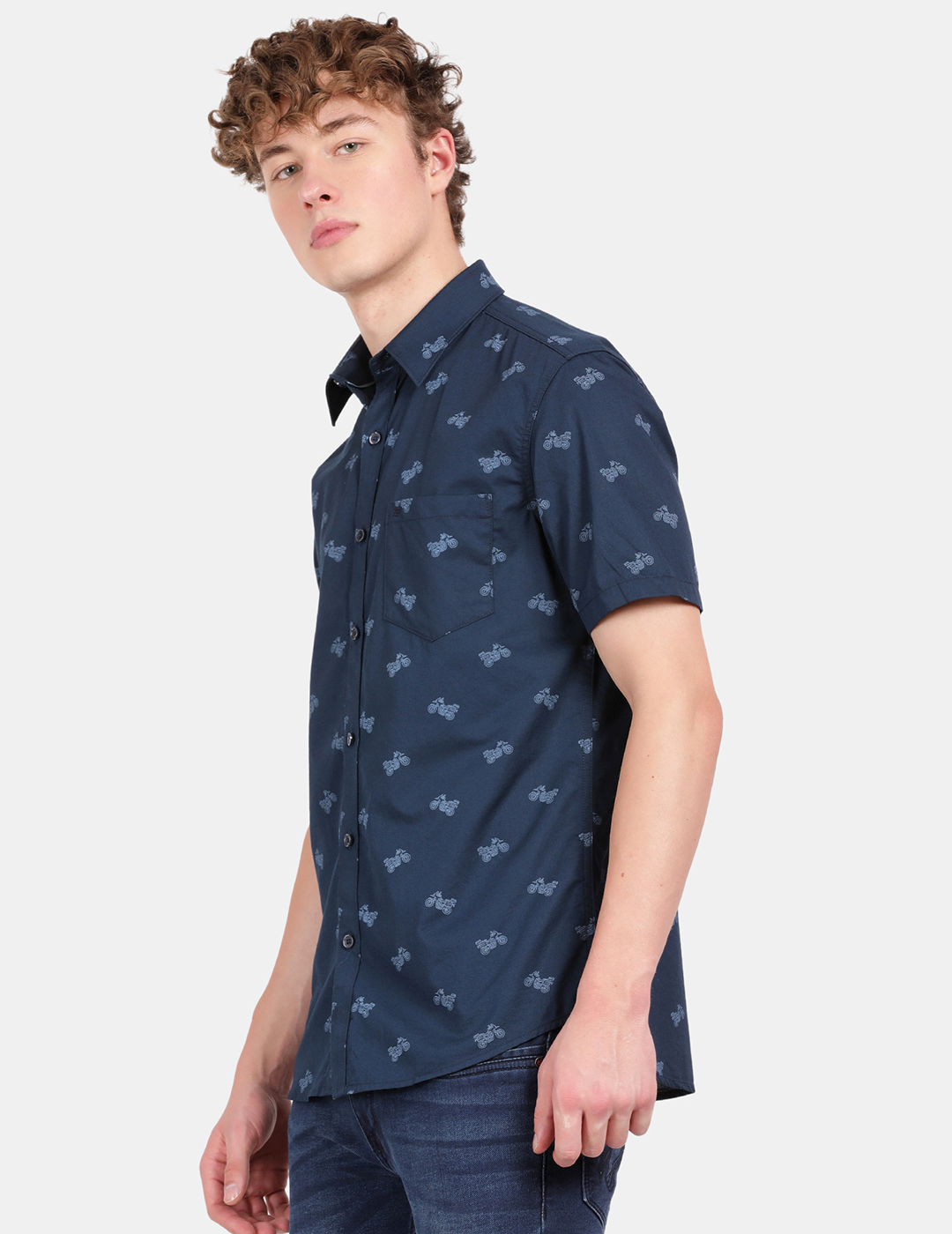 HALF SLEEVE COTTON PRINTED SHIRT