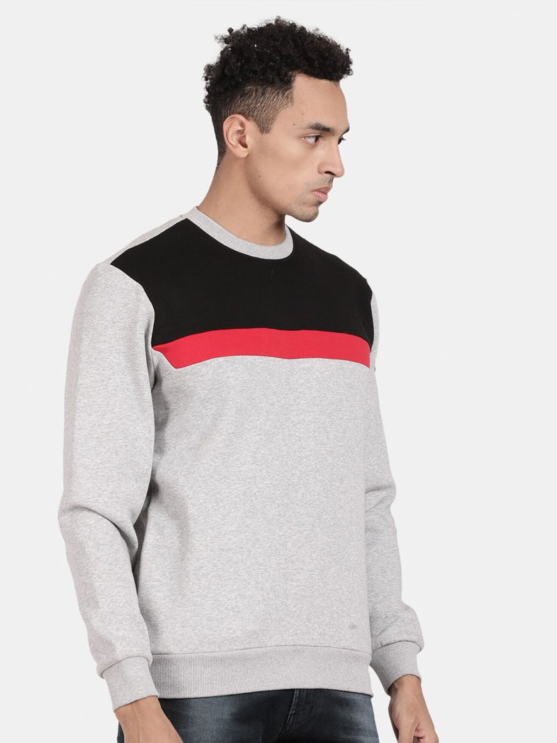 T-Base Men Colourblocked Sweatshirt