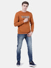 T-Base Men Brown Printed Sweatshirt