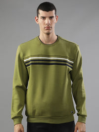 T-Base Striped Round Neck Long Sleeve Pullover Sweatshirt