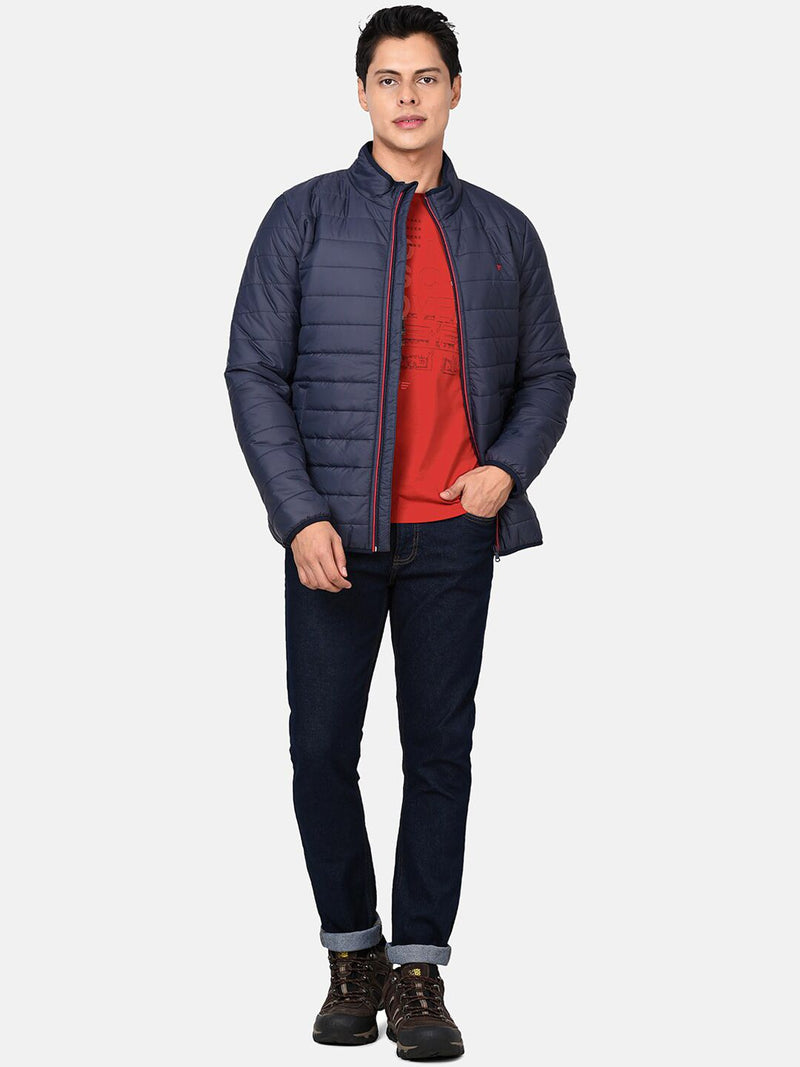 t-base Men Navy Blue Lightweight Puffer Jacket