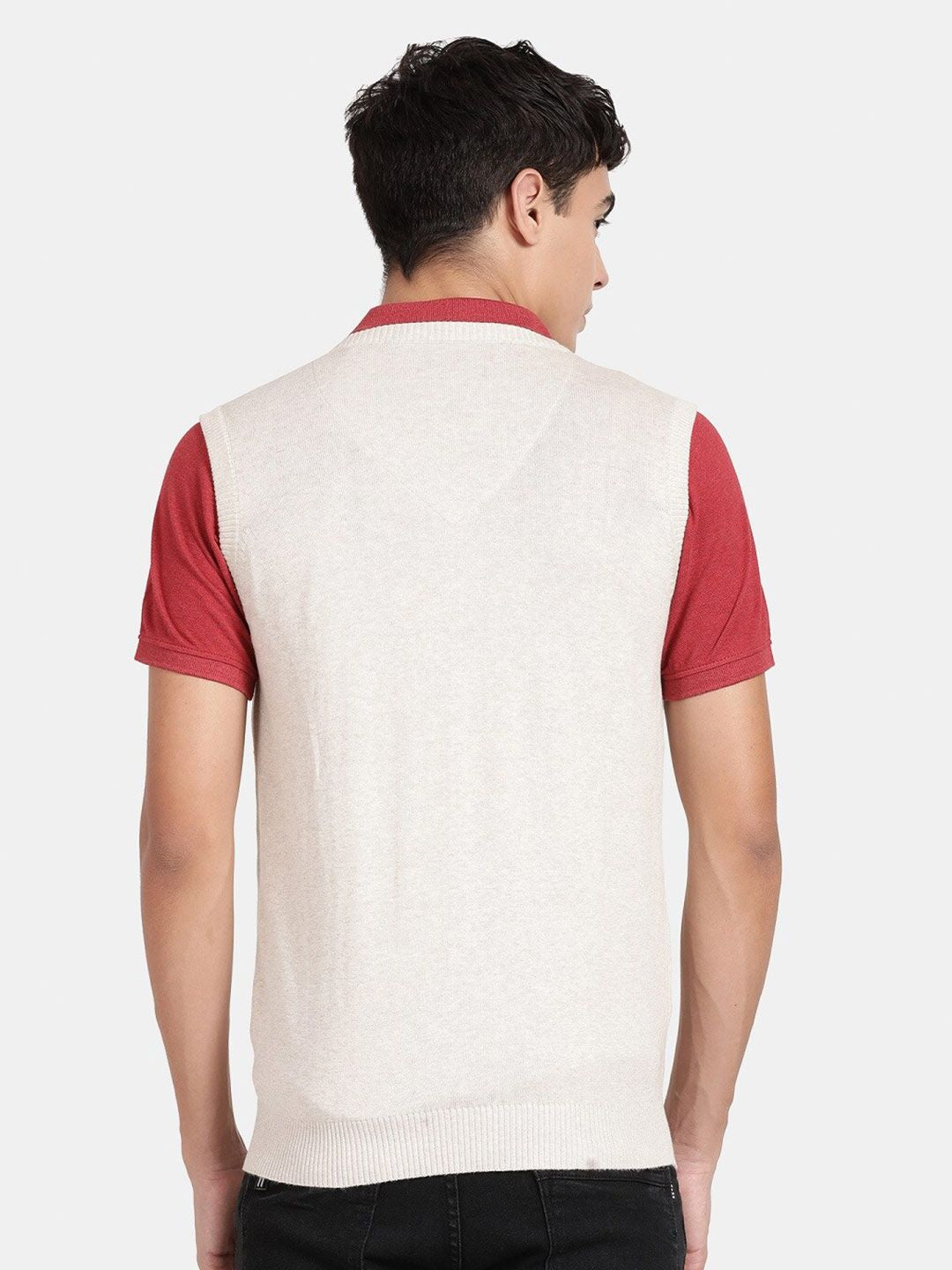 T-Base V-Neck Sleeveless Cotton Sweater Vest