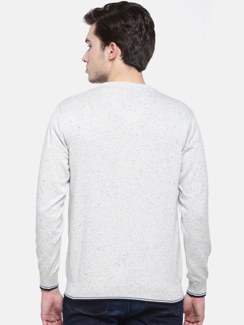 T-Base Men Off-White Solid Sweater