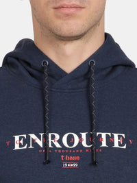 T-Base Men Typography Printed Hooded Sweatshirt