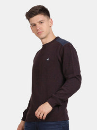 T-Base Men Pullover Self-Design Sweatshirt