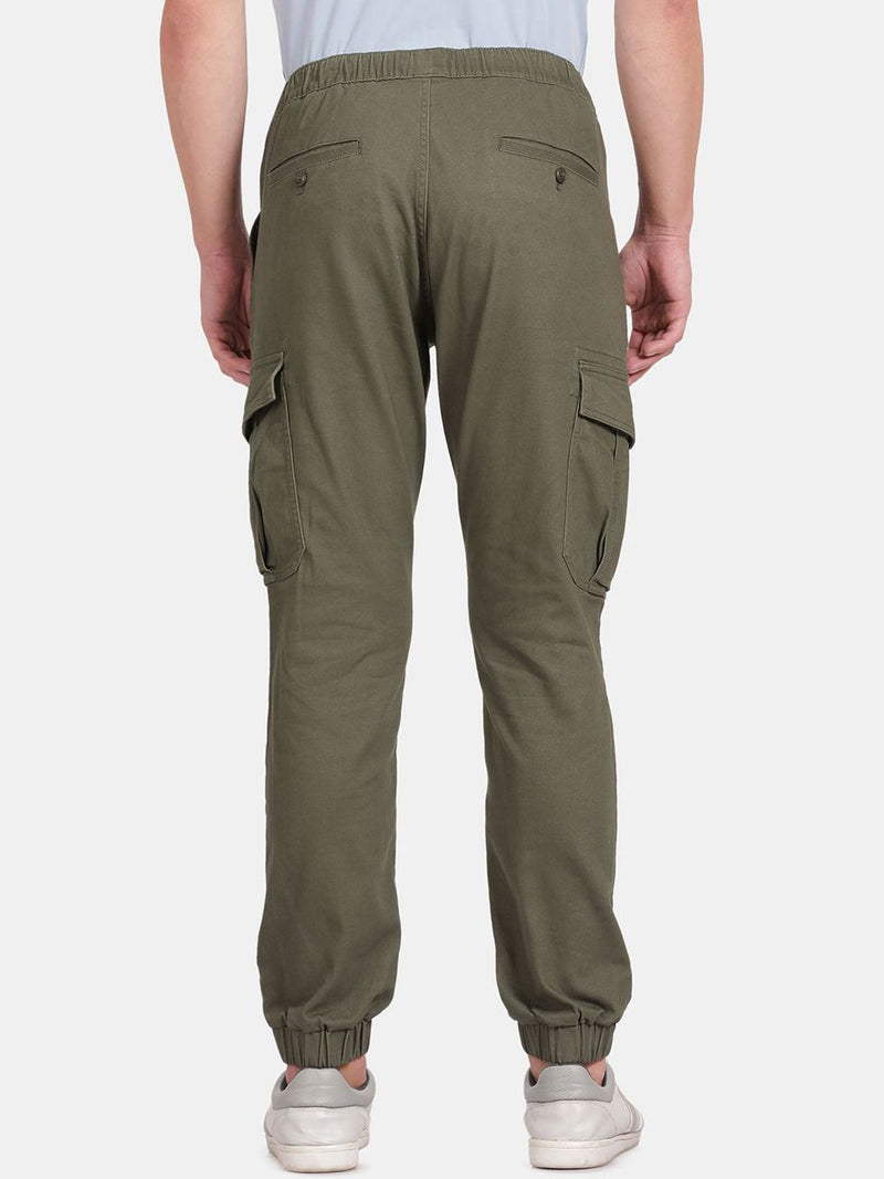 T-Base Men Solid Mid-Rise Regular Fit Cargos