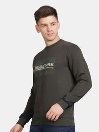 T-Base Men Typography Printed Sweatshirt