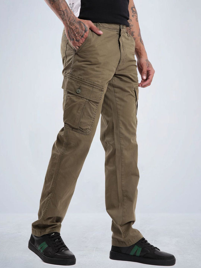 T-Base Men Regular Fit Cargos Trousers