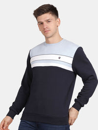 T-Base Men Round Neck Colourblocked Sweatshirt