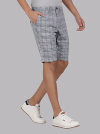 Cotton Linen Checks Chino Shorts