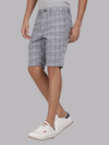 Cotton Linen Checks Chino Shorts