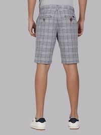 Cotton Linen Checks Chino Shorts