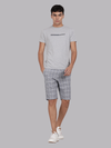 Cotton Linen Checks Chino Shorts