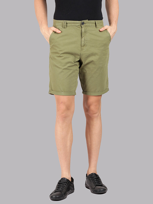 Overdyed Calla Green Fold Up Chino Shorts