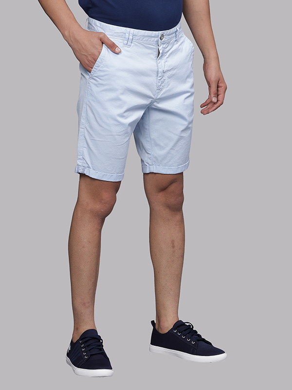 Ice Blue Fold Up Overdyed Chino Shorts