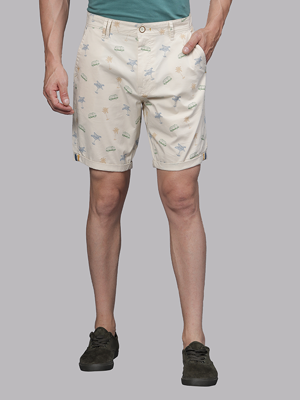 Fold Up Sandshell Beach Van Print Chino Shorts