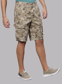 Monochrome Desert Brown Camo Print Cargo Shorts