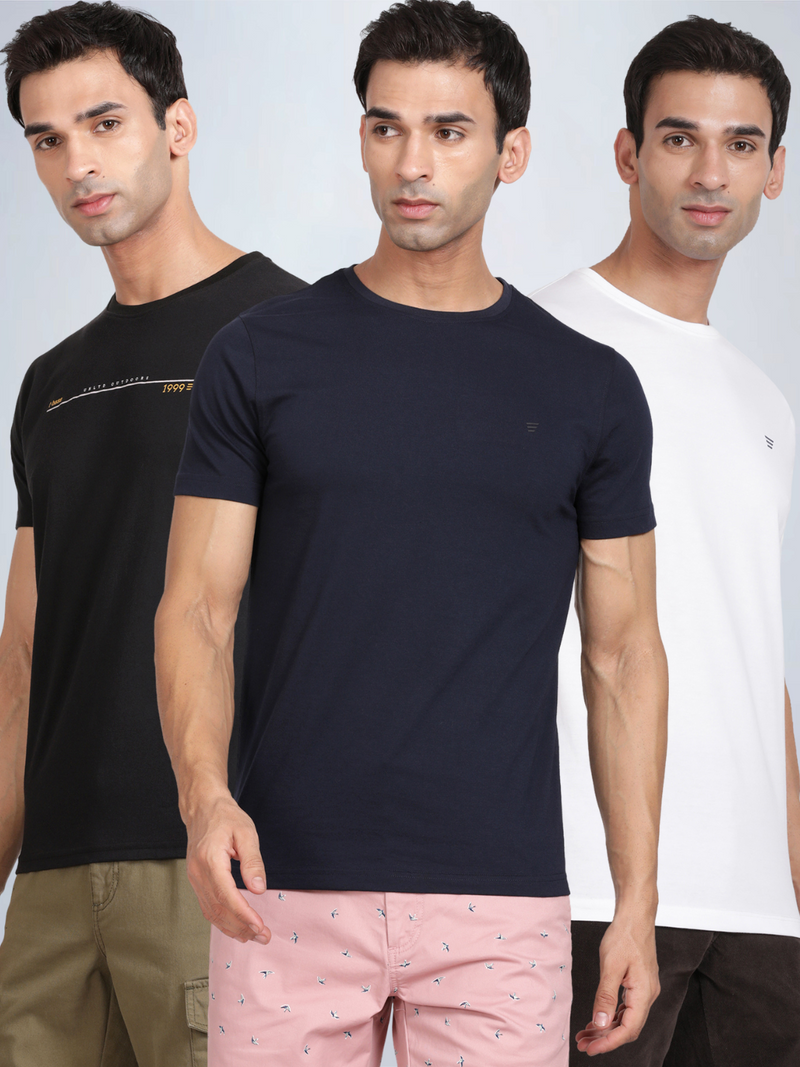 Half Sleeve Crew Neck T-Shirt : Tripack