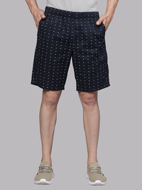 X Print Navy Lounge Shorts