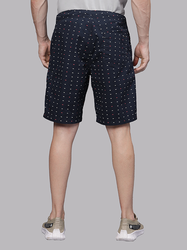 X Print Navy Lounge Shorts