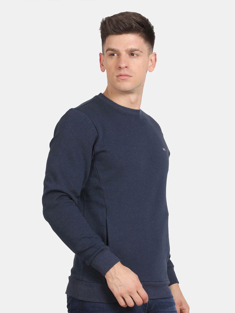 T-Base Men Round Neck Solid Sweatshirt