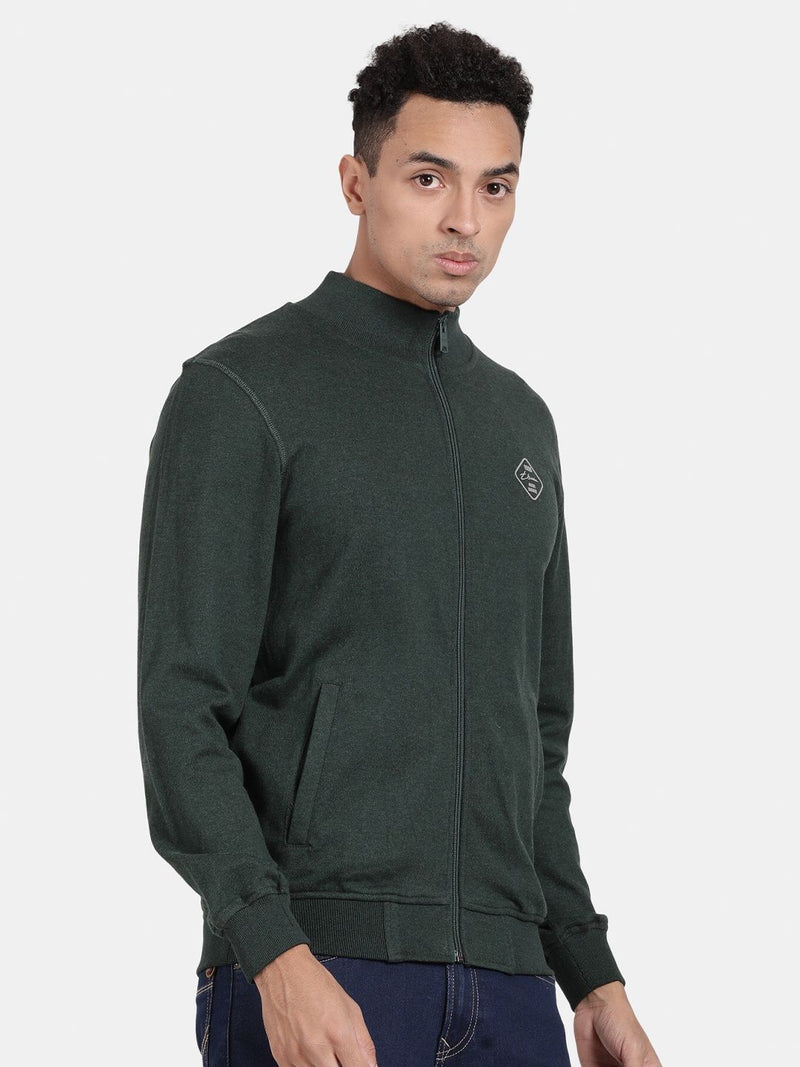 T-Base Mock Collar Front-Open Sweatshirt