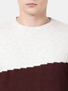 T-Base Men Maroon & Blue Colourblocked Pullover