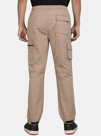 T-Base Men Mid-Rise Cotton Cargos Trousers