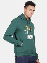 T-Base Typography Printed Hooded Pullover Sweatshirt