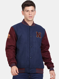 t-base Insulator Mock Collar Varsity Jacket