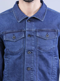 t-base Men Solid Denim Jacket