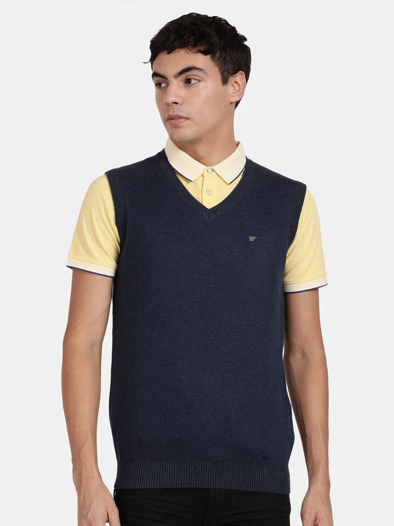 T-Base V-Neck Sleeveless Pullover Cotton Sweater Vest