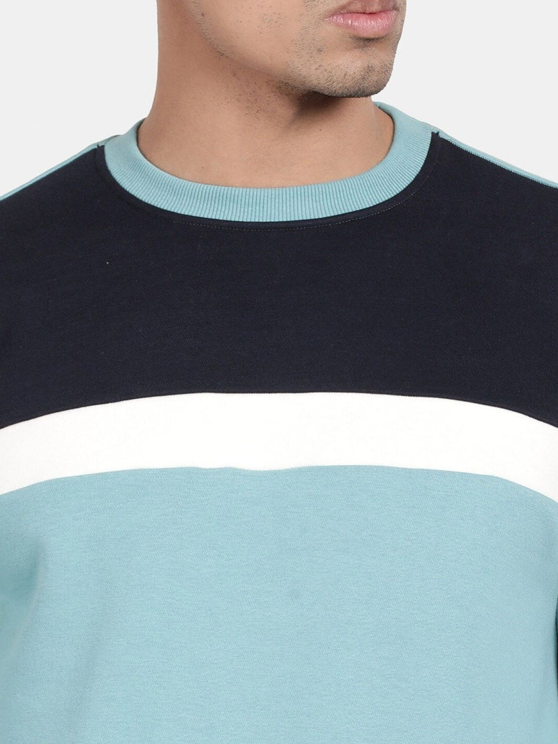 T-Base Colourblocked Round Neck Long Sleeve Sweatshirt