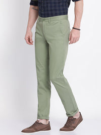 T-Base Men Green Easy Wash Trousers