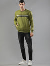 T-Base Striped Round Neck Long Sleeve Pullover Sweatshirt