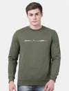 T-Base Men Olive Green Sweatshirt