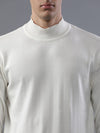 High Neck Off White Full Sleeve Pullover