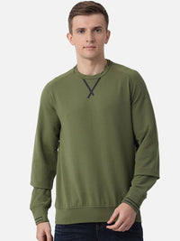 T-Base Men Olive Green Sweatshirt