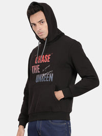 T-Base Typography Printed Hooded Cotton Sweatshirt