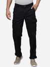 Black Solid Cargo Pants